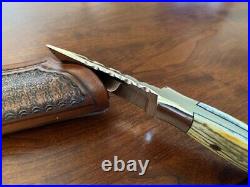 Randy Lee Elk Antler Hunter, File-worked Nickel Silver (See video)