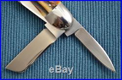 Rare, BILL RUPLE STAG 5-BLADE SOWBELLY, New From The Maker