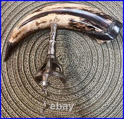 Rare Carved Horn Corkscrew! UNIQUE & ECLECTIC, Carved/Formed Head as End Piece