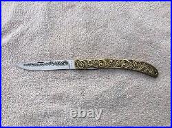 Rare Custom Charlie Dake Engraved Folding Knife