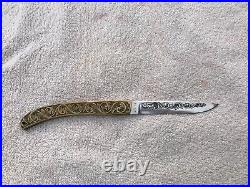 Rare Custom Charlie Dake Engraved Folding Knife