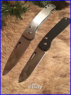 Rare Custom Tactical Folding Knife Set Of 2 By John Greco Knives 8670 Steel USA