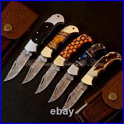 Rare Found Buck 110 Replica Custom Hand Forged Damascus Steel LockBack Folders 5