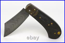 Rare JACKDAW custom Slipjoint Knife, Damascus/Morta/Brass, by Nicolas Weber