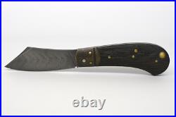 Rare JACKDAW custom Slipjoint Knife, Damascus/Morta/Brass, by Nicolas Weber