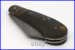 Rare JACKDAW custom Slipjoint Knife, Damascus/Morta/Brass, by Nicolas Weber