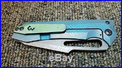Rare One-off Gavko Custom Flipper, Tri Grind Blade And Inset Rubies In Ti Handle
