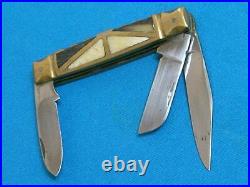 Rare Vintage Custom Interframe Horn Cattle Stockman Knife Knives Pocket Folding