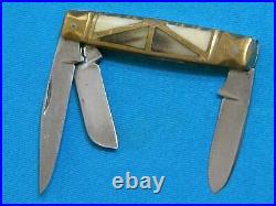 Rare Vintage Custom Interframe Horn Cattle Stockman Knife Knives Pocket Folding