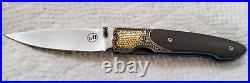 Rare William Henry Armadillo Knife, T10 Liner Lock with Gold Disc Inlays