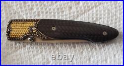 Rare William Henry Armadillo Knife, T10 Liner Lock with Gold Disc Inlays