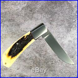 Ray Cover Sr. Custom Slipjoint Folder Knife stag scales, never carried or used