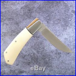 Ray Cover Sr. Custom Slipjoint Folder Knife white micarta, never carried or used