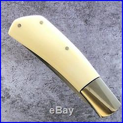 Ray Cover Sr. Custom Slipjoint Folder Knife white micarta, never carried or used