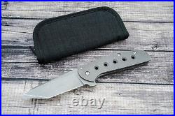 Ray Laconico Custom Lotus Tanto, Tumbled CPM 154, Tumbled Titanium Handles