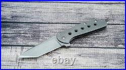 Ray Laconico Custom Lotus Tanto, Tumbled CPM 154, Tumbled Titanium Handles