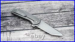 Ray Laconico Custom Lotus Tanto, Tumbled CPM 154, Tumbled Titanium Handles