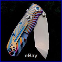 Reate Knives District 9 B Folding Knife S35vn Starburst Pattern with Ti screws