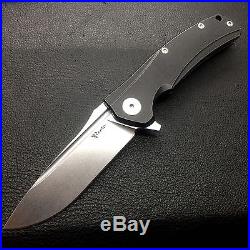 Reate Knives Horizon C Folding Knife-S35vn Blade Black Ti Handles & Silver Clip