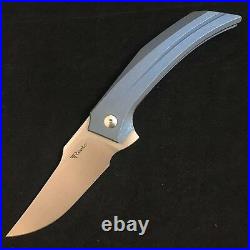 Reate Knives Tashi Bharucha Star Boy Flipper Folding Knife -Titanium BlueAno NEW