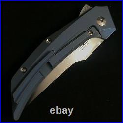 Reate Knives Tashi Bharucha Star Boy Flipper Folding Knife -Titanium BlueAno NEW