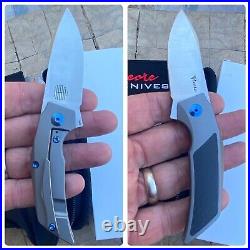 Reate Knives x Tashi Bharucha T2500 Flipper Pocket Knife Ti Carbon Fiber M390