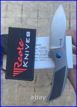 Reate Knives x Tashi Bharucha T2500 Flipper Pocket Knife Ti Carbon Fiber M390