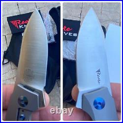 Reate Knives x Tashi Bharucha T2500 Flipper Pocket Knife Ti Carbon Fiber M390