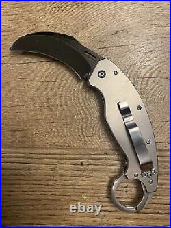 Reese Weiland Custom Triggerhawk Damascus Karambit Frame Lock Pocket Knife Rare