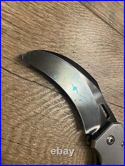 Reese Weiland Custom Triggerhawk Damascus Karambit Frame Lock Pocket Knife Rare