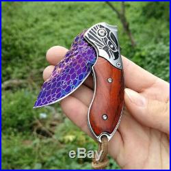 Rescue Tactical Dragonskin Damascus Folding Knife Hunting Seller Emazing Deal