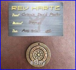 Rev Hartz for David Mosier Custom Knives Challenge Fidget Spin Coin Bronze w COA