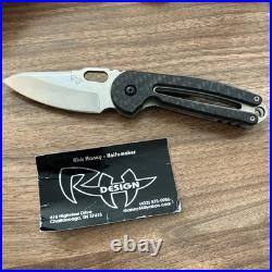 Rick Haney Custom Holey Moley Prototype Folding Knife Carbon Fiber Comes With COA