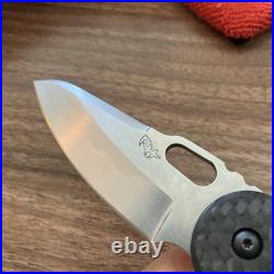 Rick Haney Custom Holey Moley Prototype Folding Knife Carbon Fiber Comes With COA