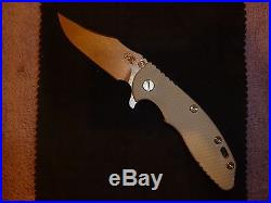 Rick Hinderer XM-18 3.5in knife Sand with stonewashed bowie blade