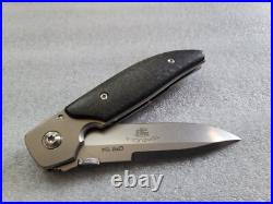 Robert Bob Terzuola Knives Custom TFF-7, Reflective Stonewash, Gold LSCF