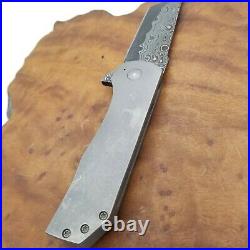 Robert Carter Knives F16 Custom Knife San Mai Damascus Flipper preowned solid