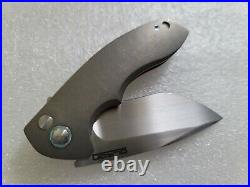 Rod Olson Custom 3 Gemini, Button Lock Flipper, Contoured Titanium, Hand Satin