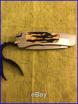 Ron Lake -interframe Tail Lock Stag Custom Folding Knife. Original