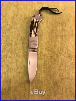 Ron Lake -interframe Tail Lock Stag Custom Folding Knife. Original
