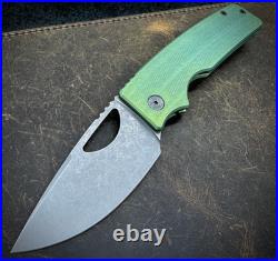 Roosevelt XL Matte distressed green anodized Zig Zag milled scales