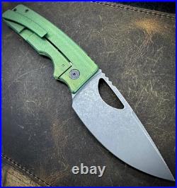 Roosevelt XL Matte distressed green anodized Zig Zag milled scales