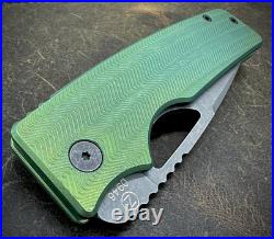 Roosevelt XL Matte distressed green anodized Zig Zag milled scales