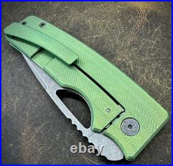 Roosevelt XL Matte distressed green anodized Zig Zag milled scales