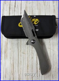 SDKnives (Steve Dumchus) Custom Flipper Ti Collars And Clip San Mai Damascus