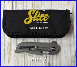 SDKnives (Steve Dumchus) Custom Flipper Ti Collars And Clip San Mai Damascus