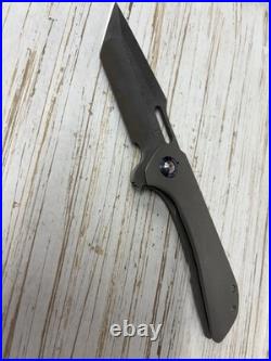SDKnives (Steve Dumchus) Custom Flipper Ti Collars And Clip San Mai Damascus