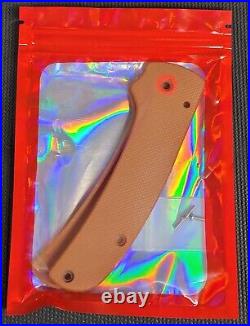 SOLD OUT Spyderco Shaman Scales Cerberus SLIM Butterscotch Micarta Red Hyperglow