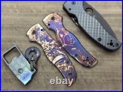 STAR WARS heat ano engraved Titanium Scales for SHAMAN Spyderco