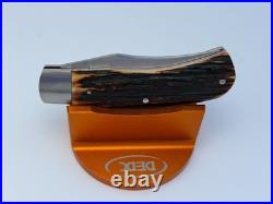 Sacred Bear Tory Utt Custom Amber Stag Modified Trapper Slip-joint Knife